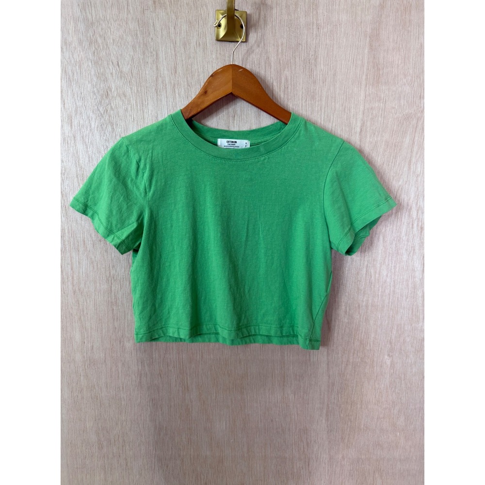 Cotton On The Baby Tee Green Short Sleeve Cropped T-Shirt Small